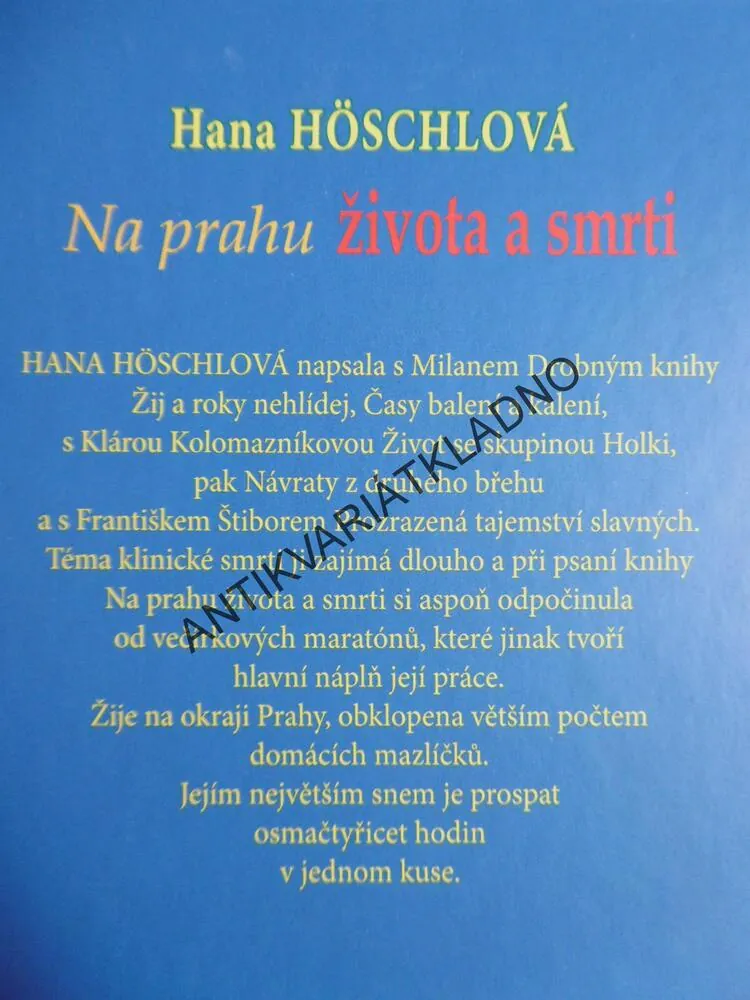 NA PRAHU ŽIVOTA A SMRTI, HANA HÖSCHLOVÁ, **an