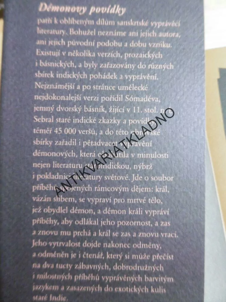 DÉMONOVY POVÍDKY, ZKAZKY INDICKÝCH VYPRAVĚČŮ