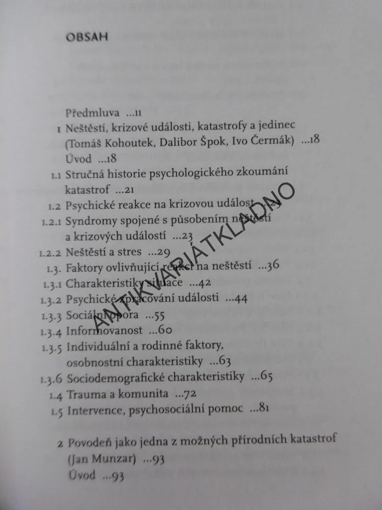 PSYCHOLOGIE KATASTROFICKÉ UDÁLOSTI