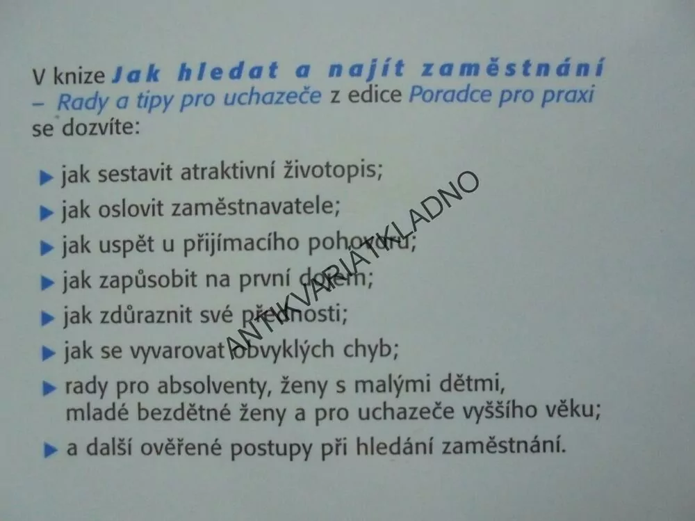 JAK HLEDAT A NAJÍT ZAMĚSTNÁNÍ, PRÁCI, RADY A TIPY PRO UCHAZEČE,SIEGEL