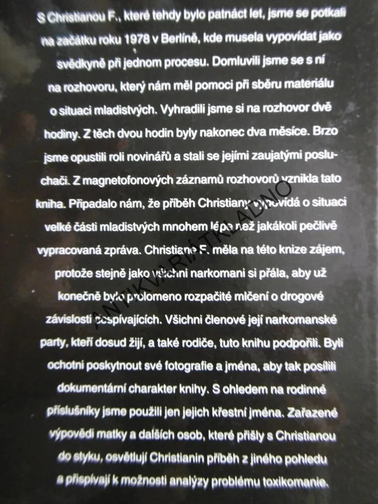 MY DĚTI ZE STANICE ZOO, CHRISTIANE F., **an