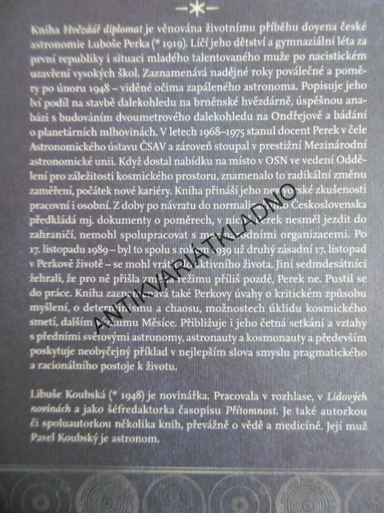 HVĚZDÁŘ DIPLOMAT, LIBUŠE KOUBSKÁ, 