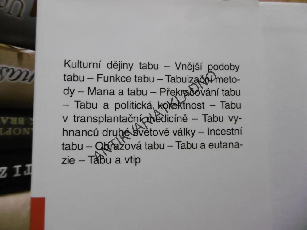TABU, MAGIE A SOCIÁLNÍ SKUTEČNOST, HARTMUT KRAFT, **an