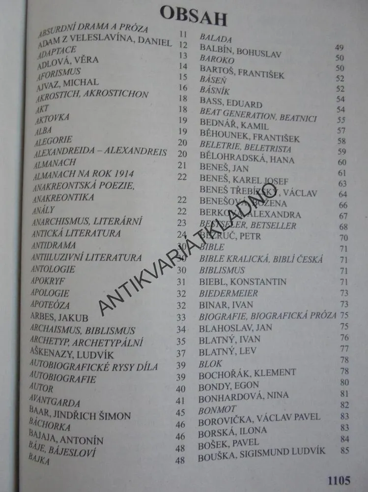 PŘÍRUČNÍ SLOVNÍK ČESKÉ LITERATURY OD POČÁTKŮ DO SOUČASNOSTI