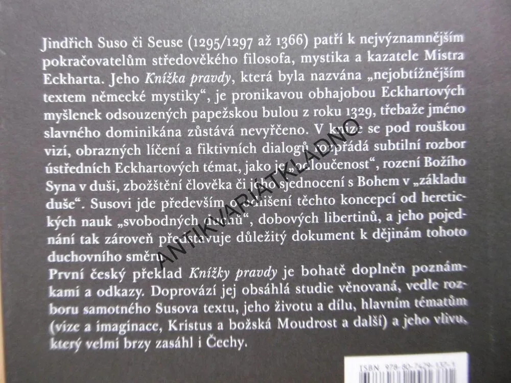 KNÍŽKA PRAVDY, FILOSOFIE, MYSTIKA IMAGINACE PO ECKHARTOVI, JINDŘICH SUSO