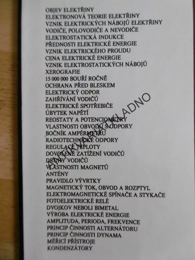 ELEKTŘINA KOLEM NÁS, ZDENĚK OPAVA,