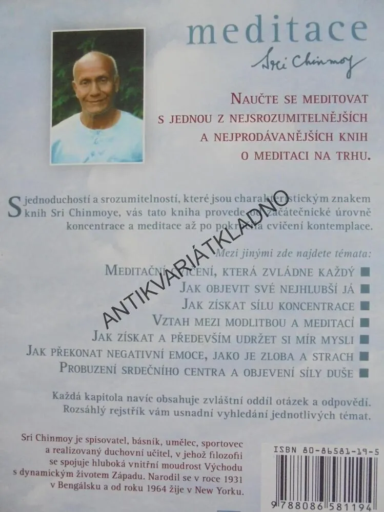 MEDITACE, DOKONALOST ČLOVĚKA V BOŽÍM USPOKOJENÍ, CHINMOY,včetně CD FLÉTNA PRO MEDITACI, **an