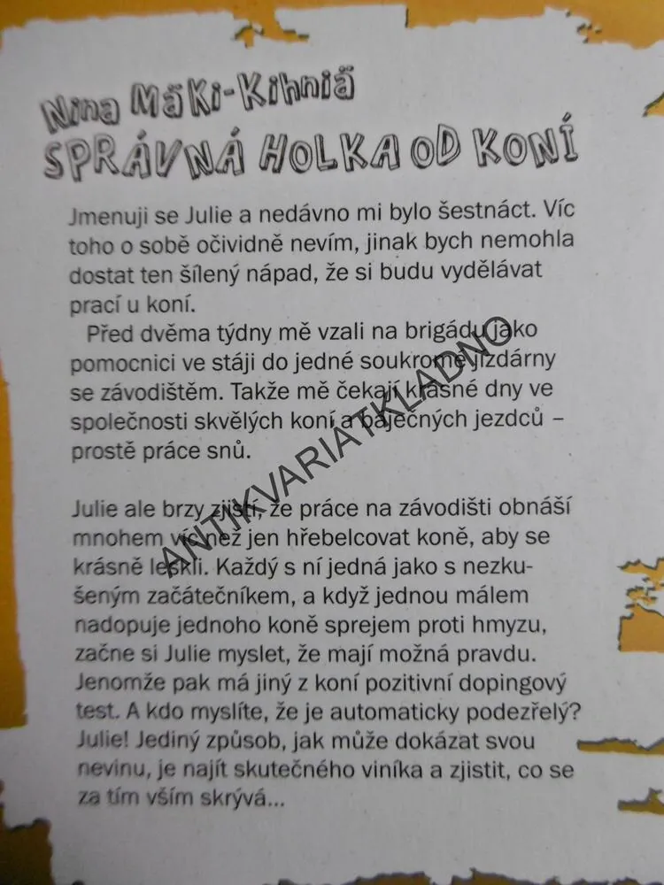 SPRÁVNÁ HOLKA OD KONÍ, NINA MÄKO-KIHNIA, **an