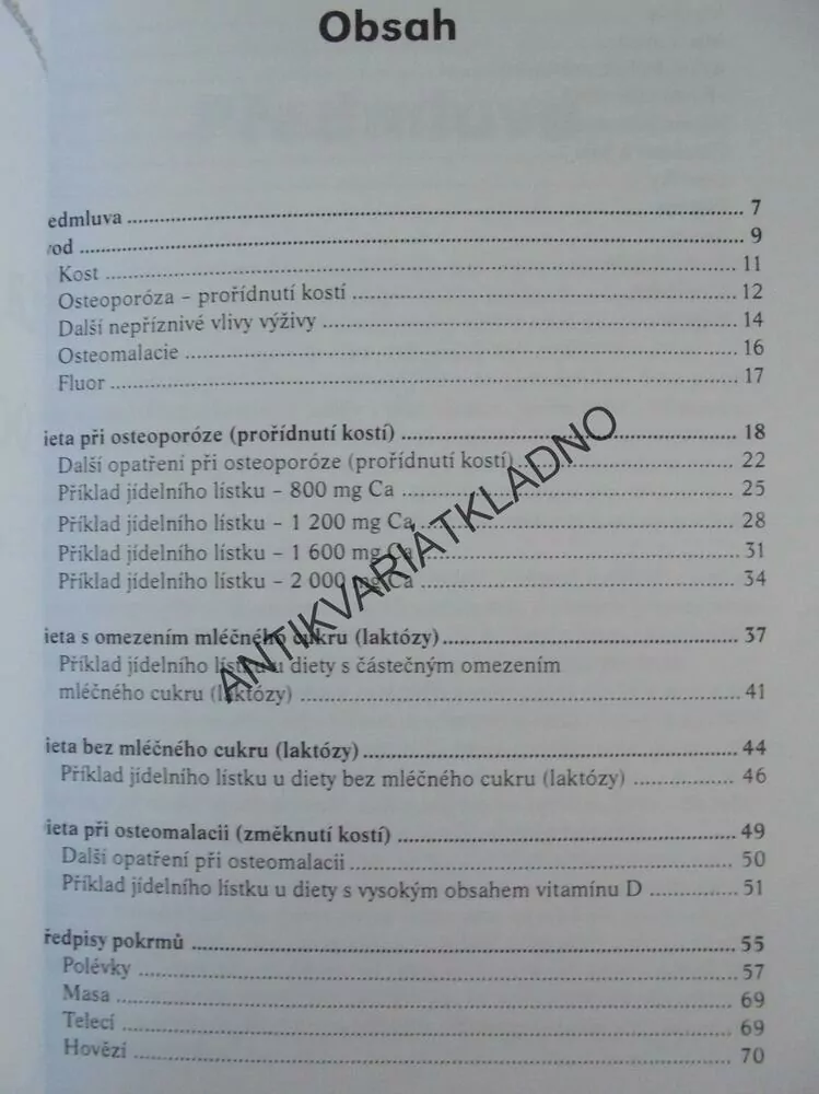 DIETA PŘI ODVÁPNĚNÍ KOSTÍ -OSTEOPORÓZA, KOCIÁN, **an