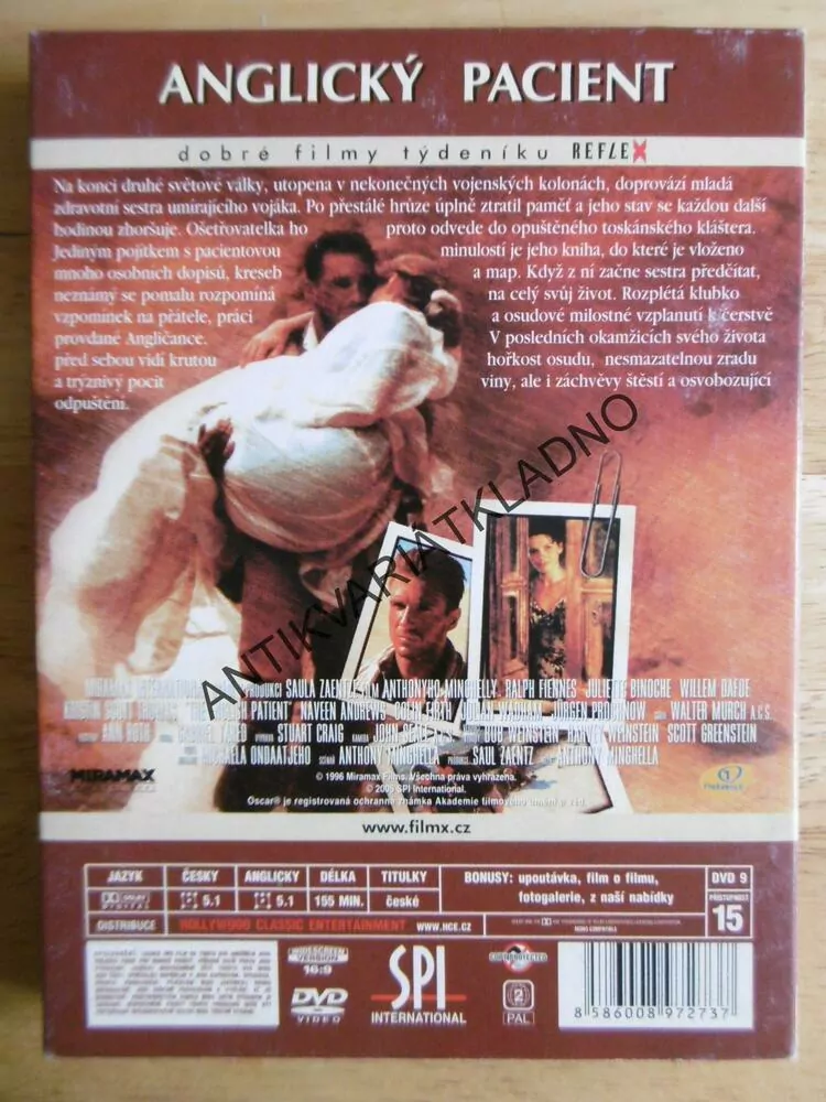 ANGLICKÝ PACIENT, DVD FILM