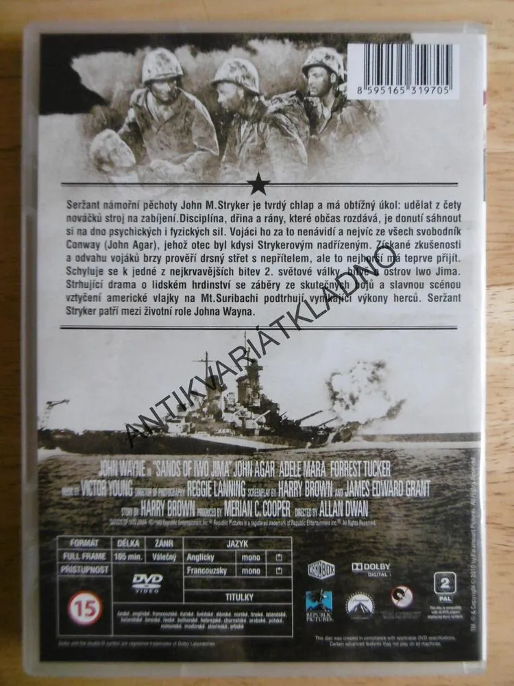V PÍSKU OSTROVA IWO JIMA, DVD FILM