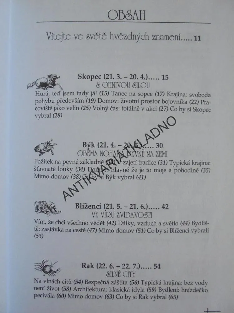 VE HVĚZDÁCH STOJÍ PSÁNO..., ASTROLOGICKÝ MÍSTOPIS,ASTROLOGIE