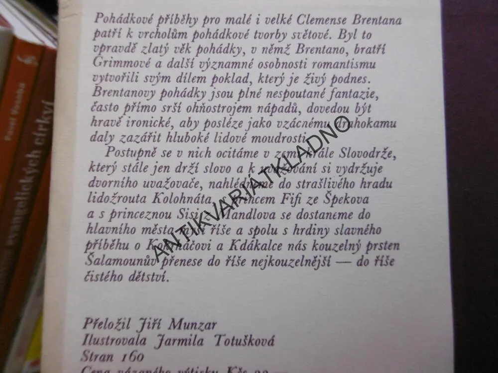 O RŮŽOVÉM KEŘI, CLEMENS BRENTANO, 1978, **an