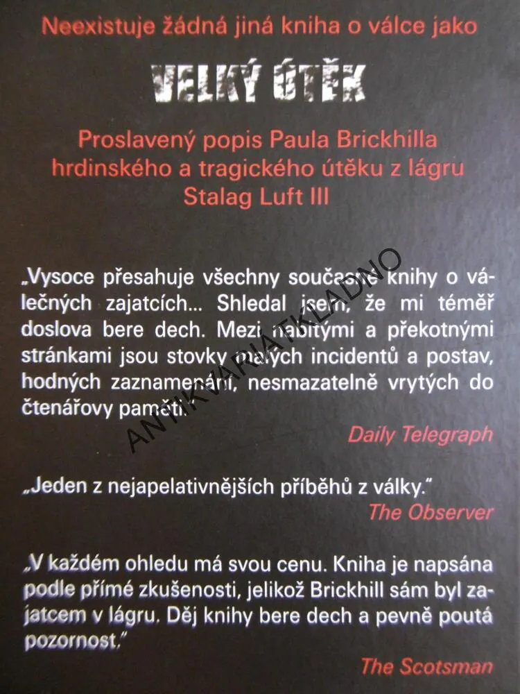 VELKÝ ÚTĚK, PAUL BRICKHILL, **an