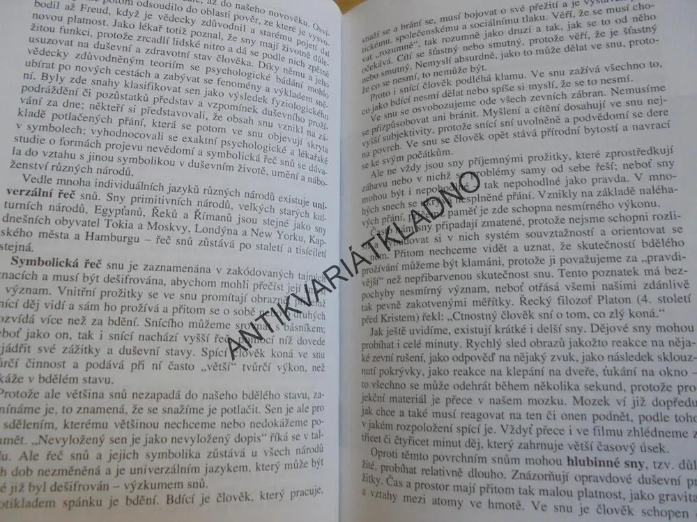LEXIKON SNOVÝCH SYMBOLŮ, HANNS KURTH, SPÁNEK, SEN, **an