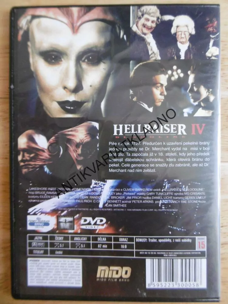 HELLRAISER, BLOODLINE, 4., DVD FILM HOROR
