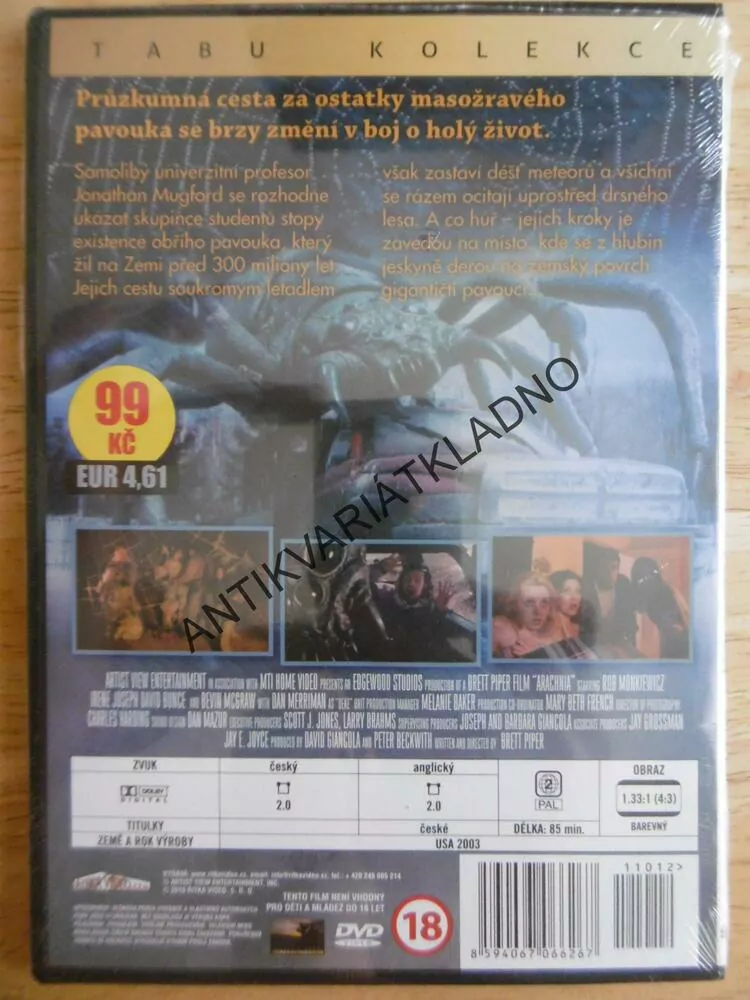 ARACHNIA, NESTVŮRY ÚTOČÍ, DVD FILM HOROR