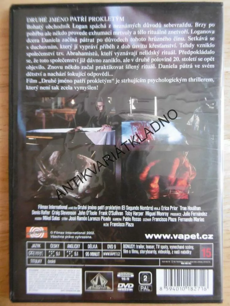 DRUHÉ JMÉNO PATŘÍ PROKLETÝM, DVD FILM HOROR