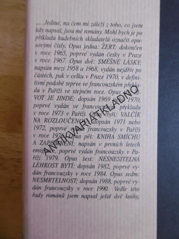 VALČÍK NA ROZLOUČENOU, MILAN KUNDERA,1997, **an