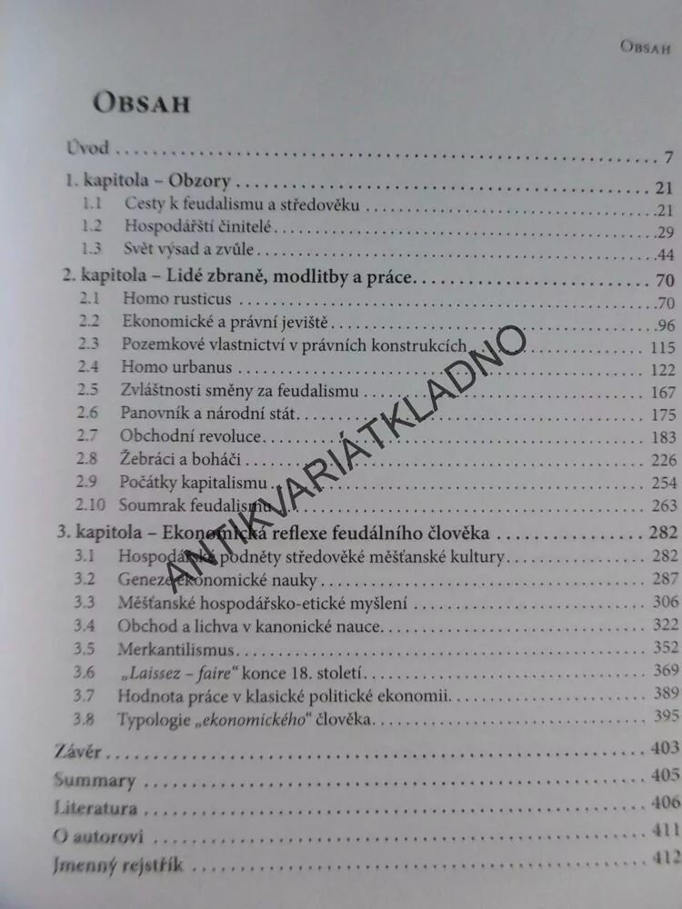 HOMO OECONOMICUS EVROPSKÉHO FEUDALISMU, JIŘÍ BÍLÝ, **an