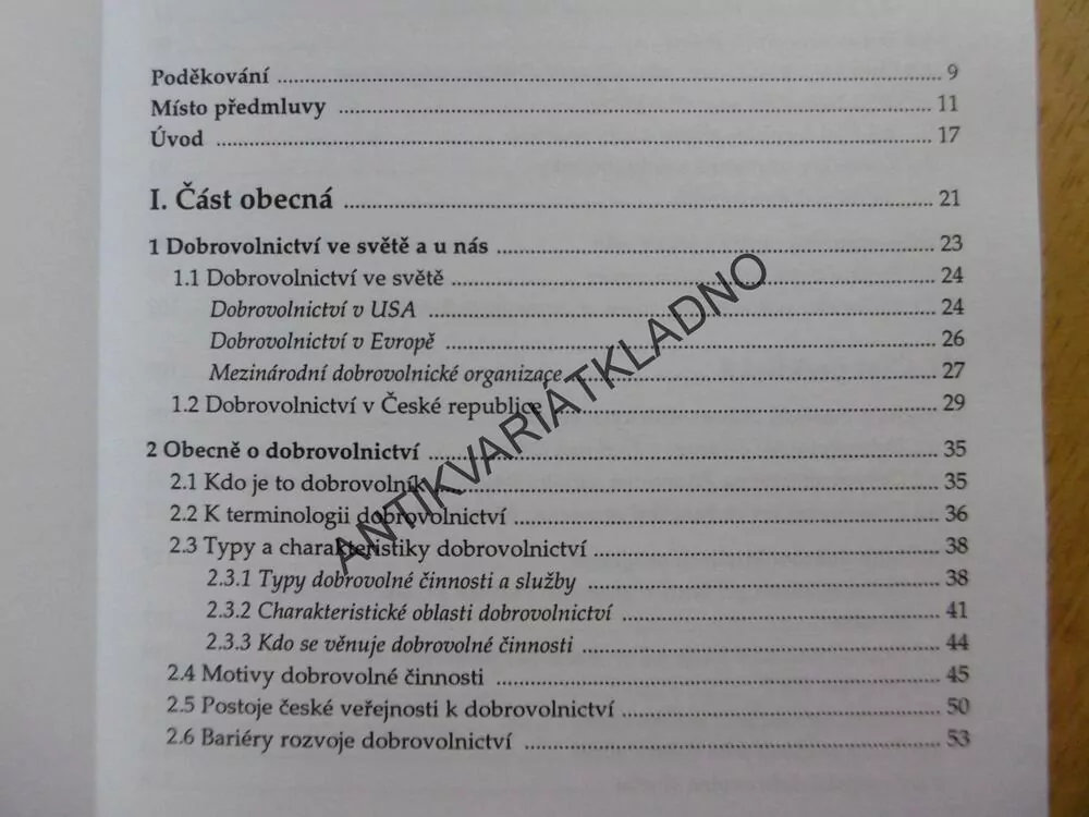 DOBROVOLNÍCI A METODIKA PRÁCE S NIMI V ORGANIZACÍCH, TOŠNER, SOZANSKÁ