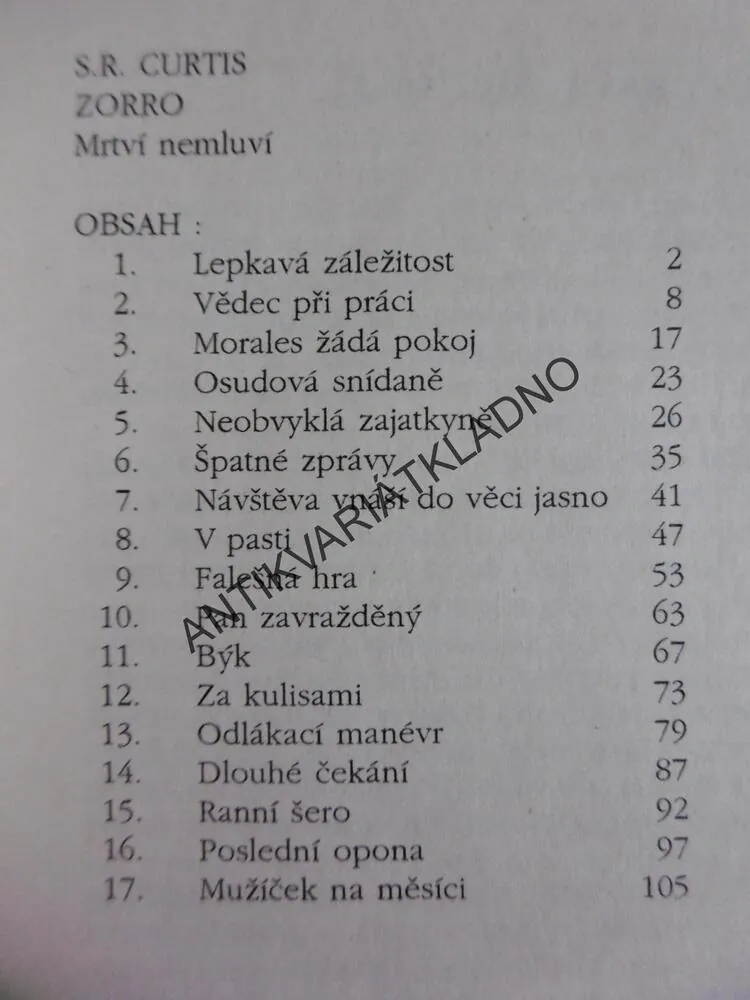 ZORRO, MRTVÍ NEMLUVÍ, ZLODĚJI A PODVODNÍCI, S.R. CURTISS, **an