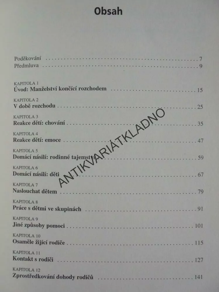 DĚTI A ROZVOD, H.SMITH, VÝCHOVA, REAKCE, KONTAKT