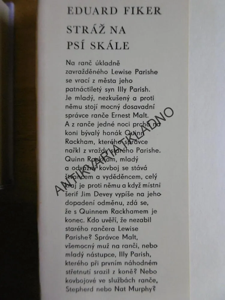 STRÁŽ NA PSÍ SKÁLE, EDUARD FIKER, GUSTAV KRUM, 1976