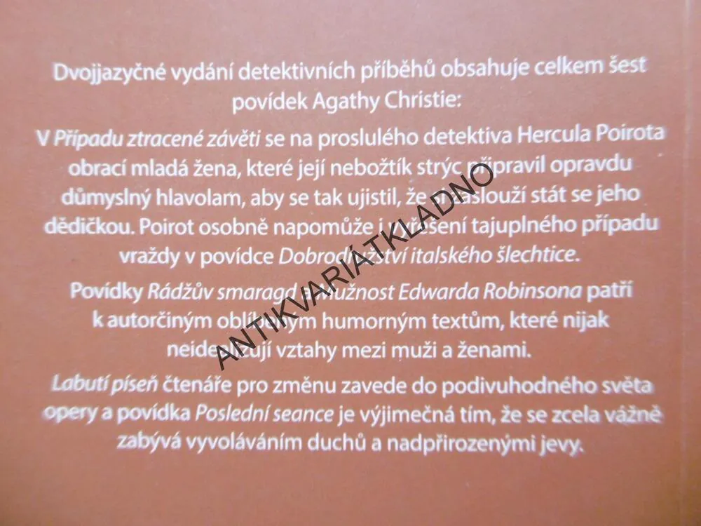 PŘÍPAD ZTRACENÉ ZÁVĚTI, THE CASE OF THE MISSING WILL, AGATHA CHRISTIE, DVOJJAZYČNÉ