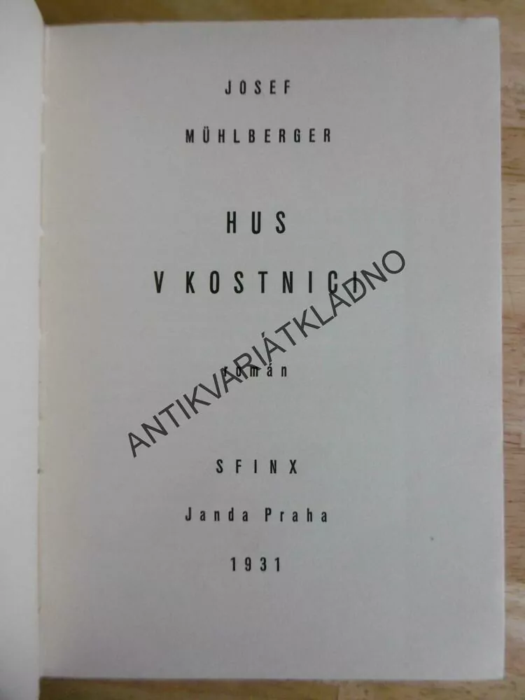 HUS V KOSTNICI, JOSEF MÜLBERGER, 1931, **an