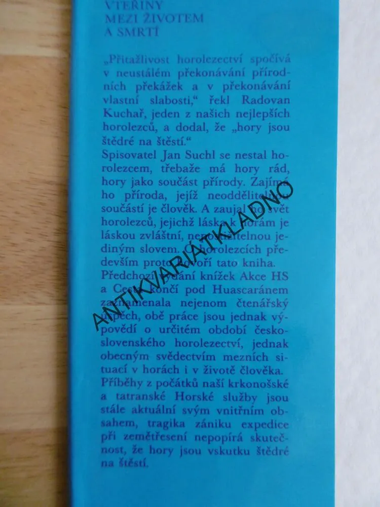 VTEŘINY MEZI ŽIVOTEM A SMRTÍ, JAN SUCHL, CESTA KONČÍ POD HUASCARÁNEM, AKCE HS, **an