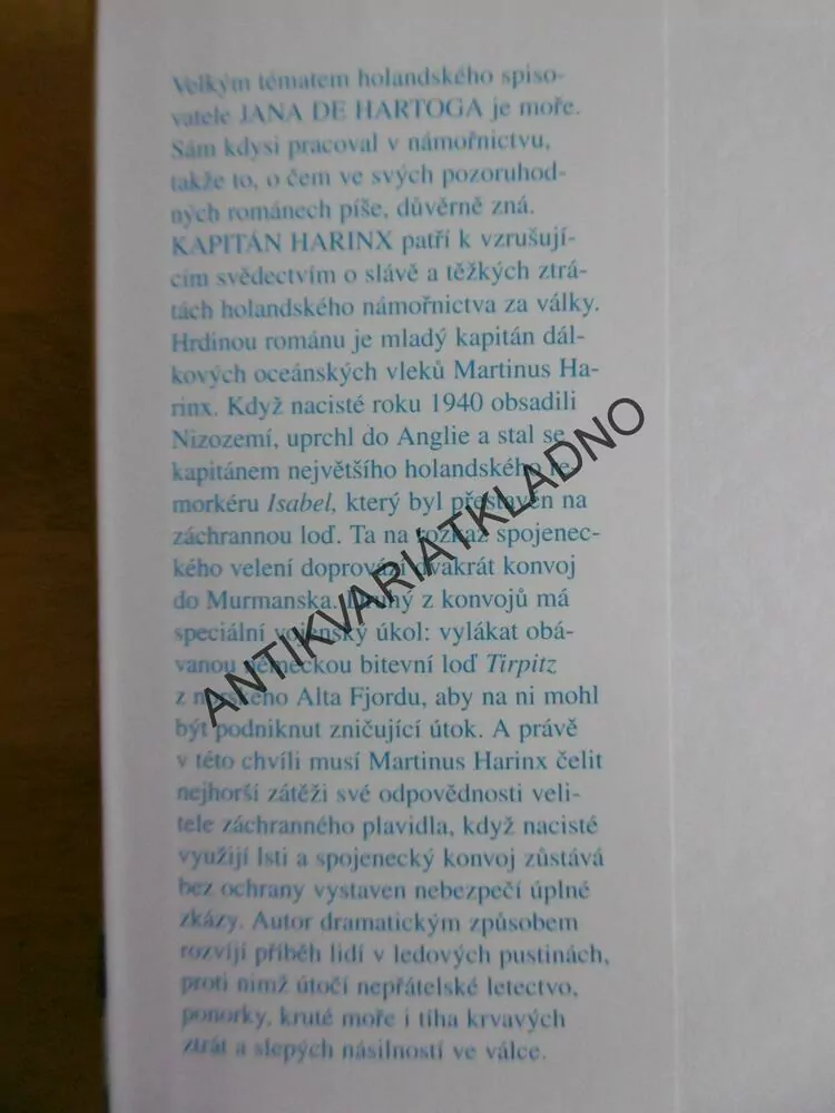 KAPITÁN HARINX, JAN DE HARTOG