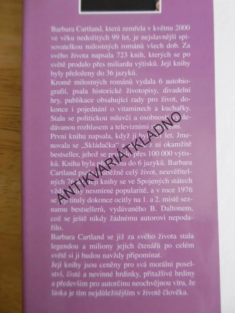 OBRAZ LÁSKY, BARBARA CARTLAND, CARTLANDOVÁ, **an
