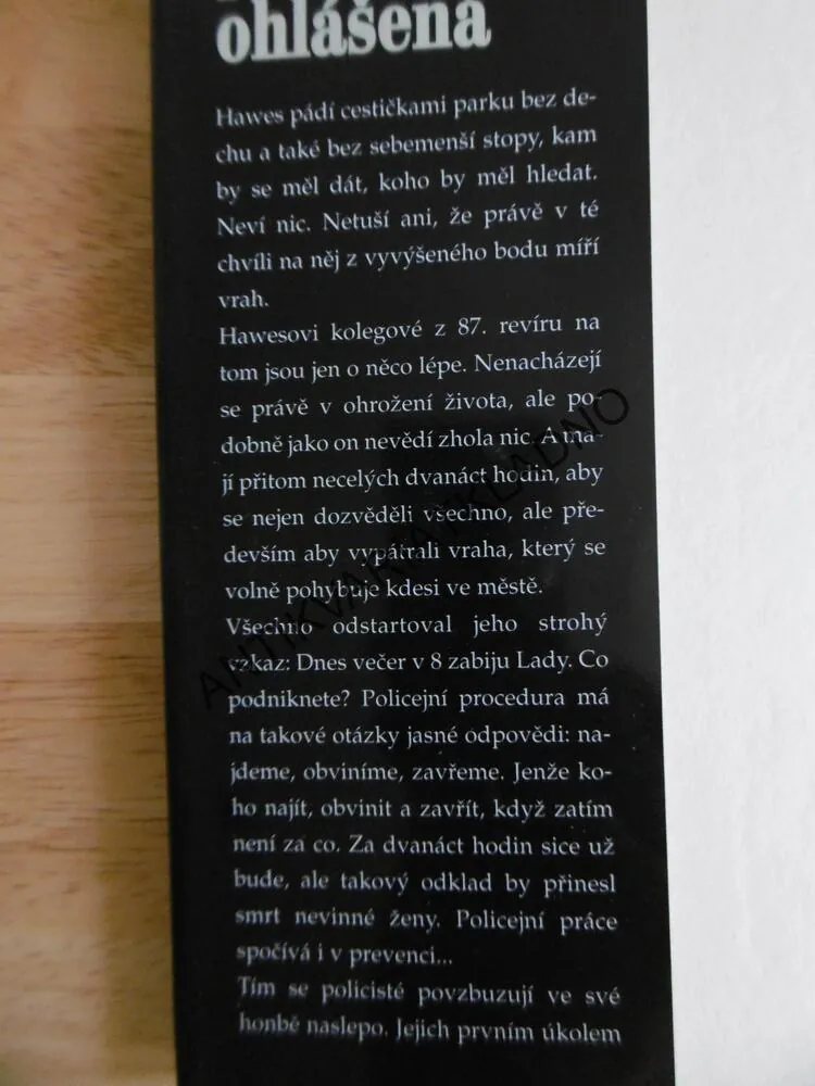 VRAŽDA PŘEDEM OHLÁŠENÁ, ED MCBAIN, **an