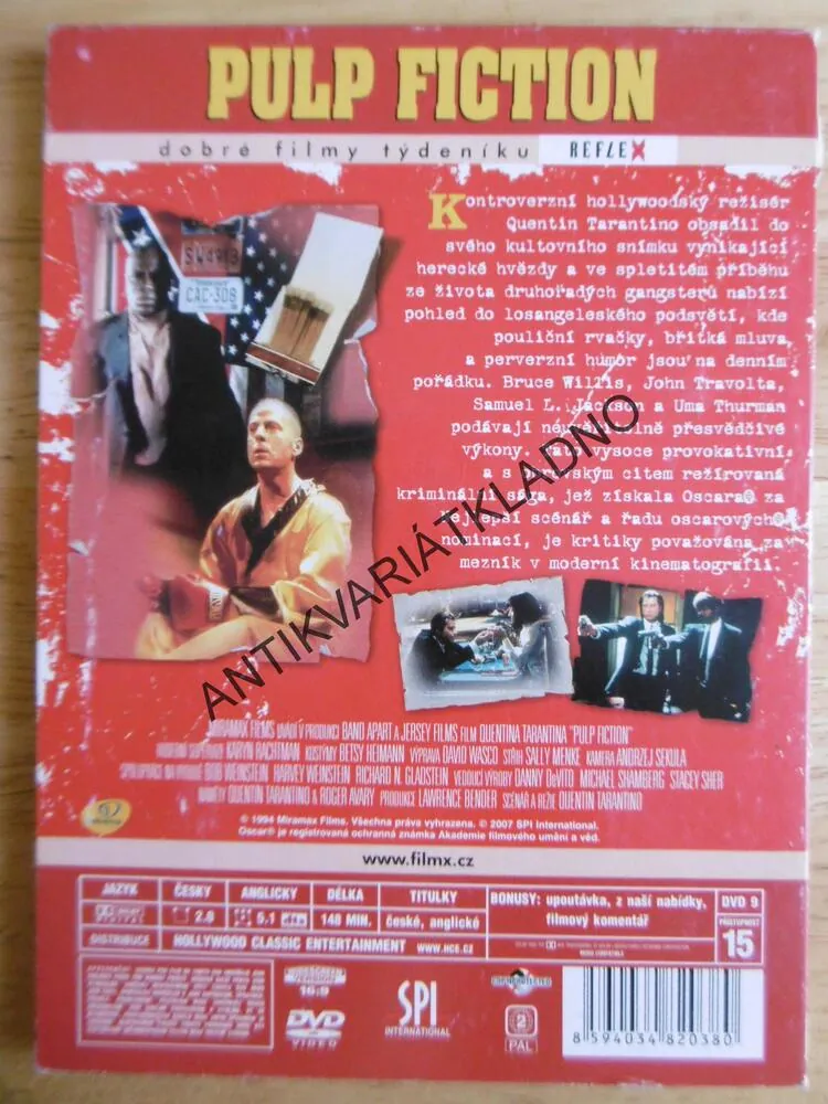 PULP FICTION, TARANTINO, TRAVOLTA, DVD FILM 