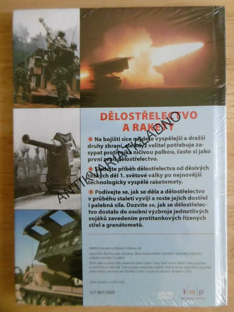 DĚLOSTŘELECTVO A RAKETY, DOKUMENT DVD FILM,