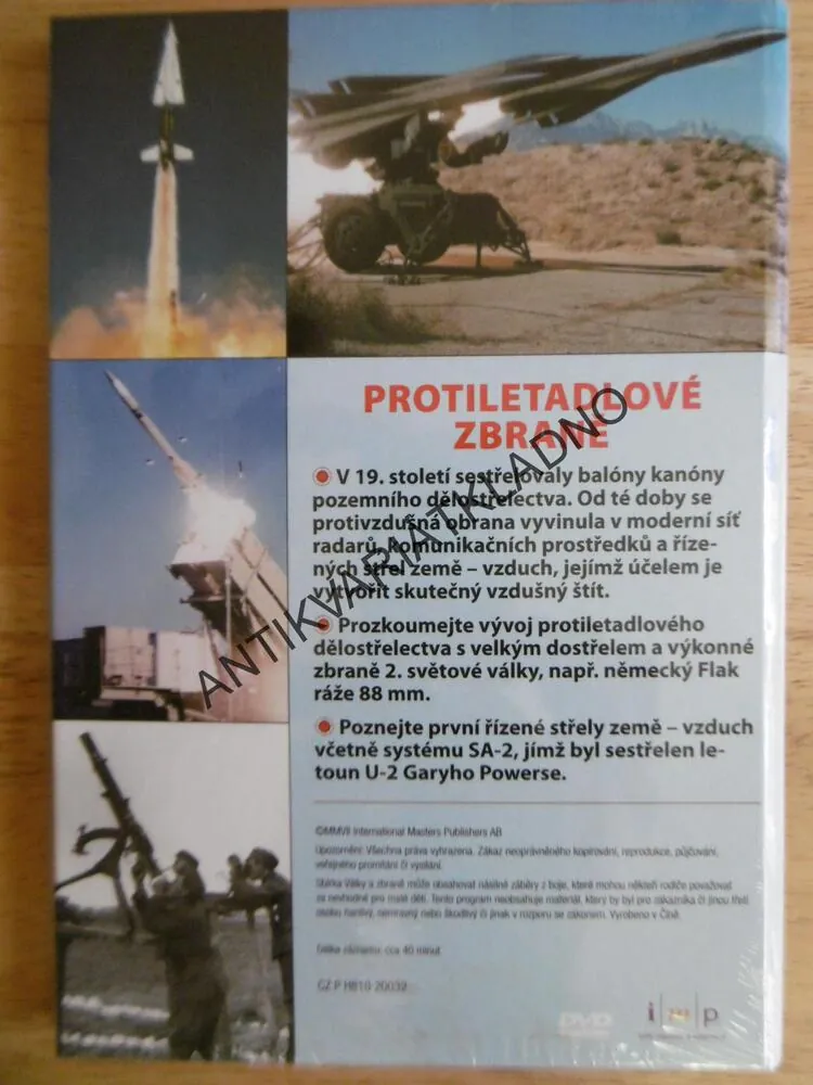 PROTILETADLOVÉ ZBRANĚ, DOKUMENT DVD FILM,