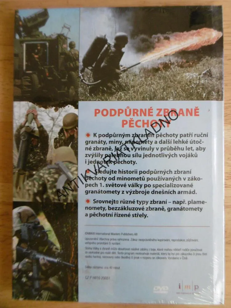 PODPŮRNÉ ZBRANĚ PĚCHOTY, DOKUMENT DVD FILM,