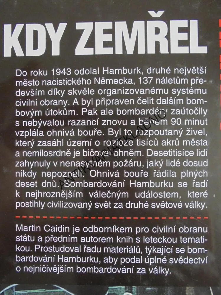 NOC KDY ZEMŘEL HAMBURK, M. CAIDIN, LETECTVÍ,VÁLKA, měkká vazba, **an