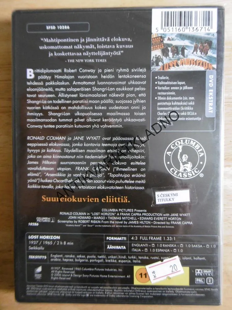SINIEN KUU, LOST HORIZONT, DVD FILM