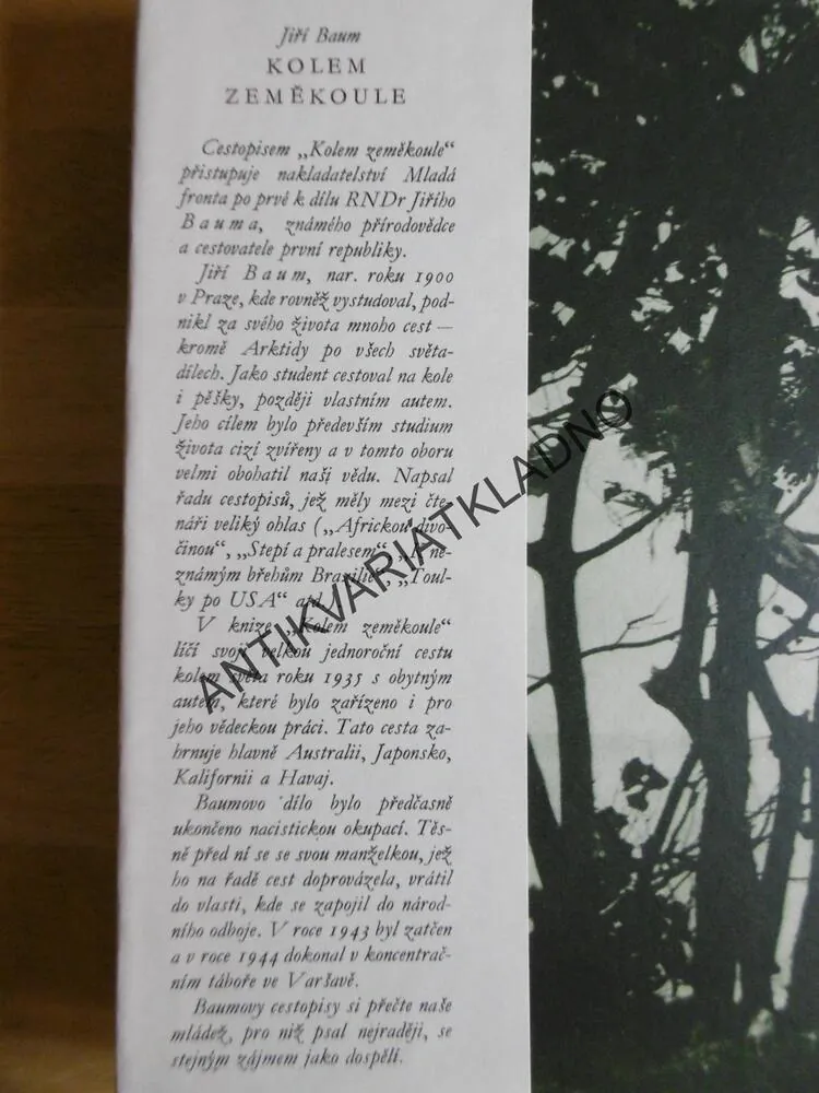 KOLEM ZEMĚKOULE, JIŘÍ BAUM, CESTOPIS,