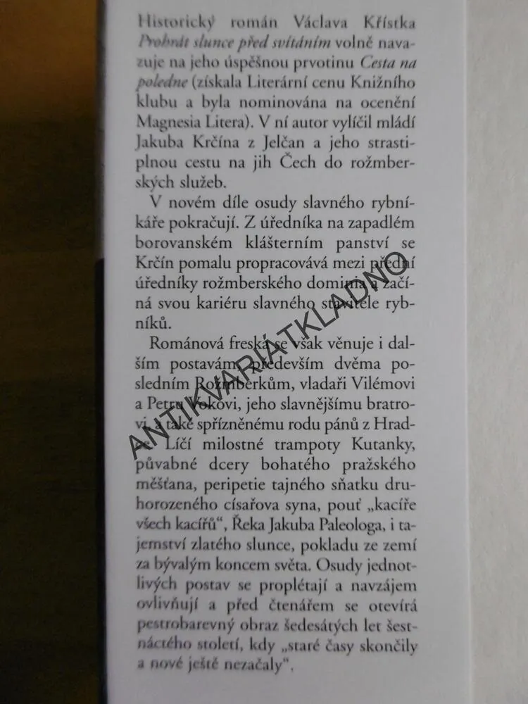 PROHRÁT SLUNCE PŘED SVÍTÁNÍM, VÁCLAV KŘÍSTEK, **an