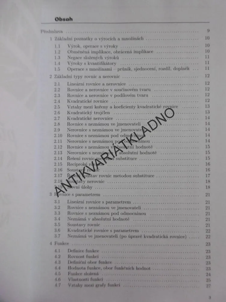 MATEMATIKA, PŘÍPRAVA K MATURITĚ A PŘIJÍMACÍM ZKOUŠKÁM NA VYSOKÉ ŠKOLY