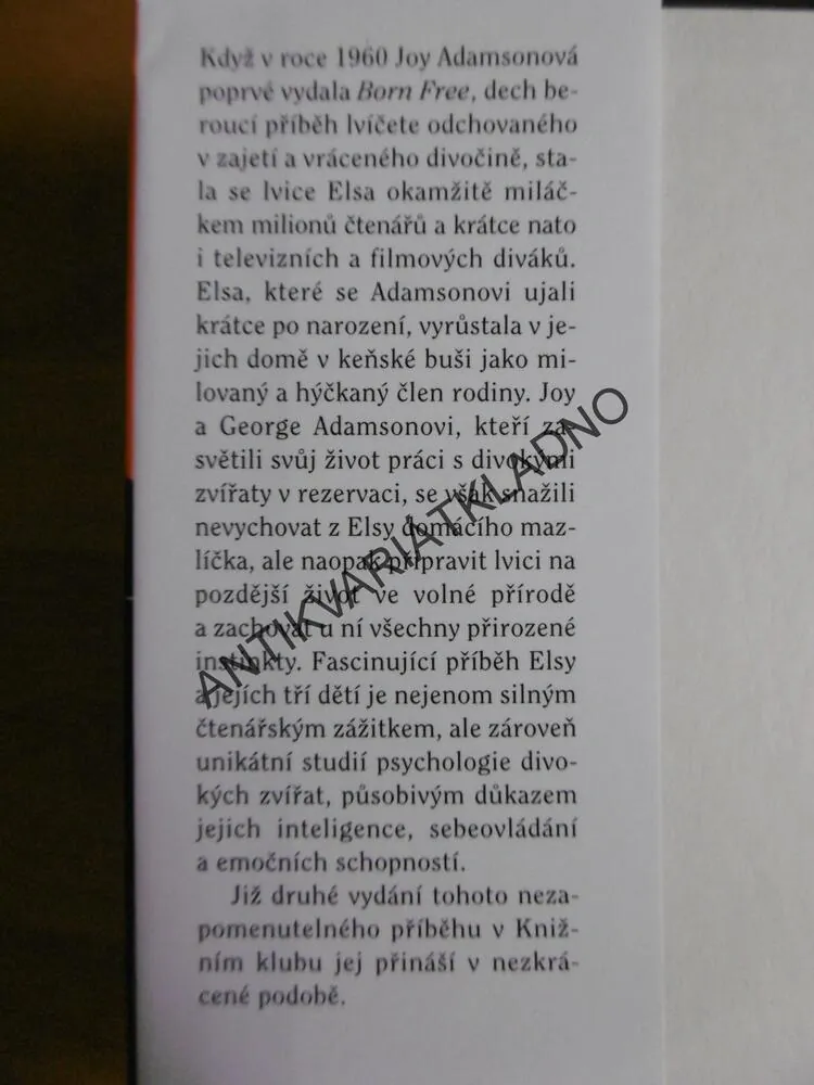 PŘÍBĚH LVICE ELSY, JOY ADAMSONOVÁ, **an