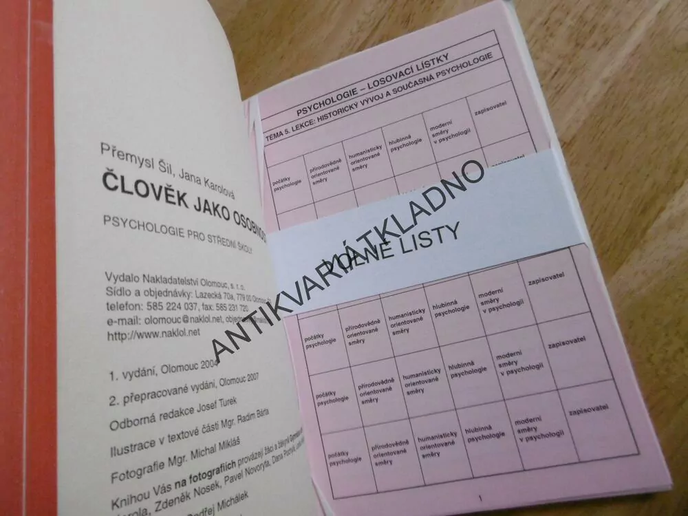 ČLOVĚK JAKO OSOBNOST, PSYCHOLOGIE PRO STŘEDNÍ ŠKOLY, PŘEMYSL ŠIL, JANA KAROLOVÁ, **an