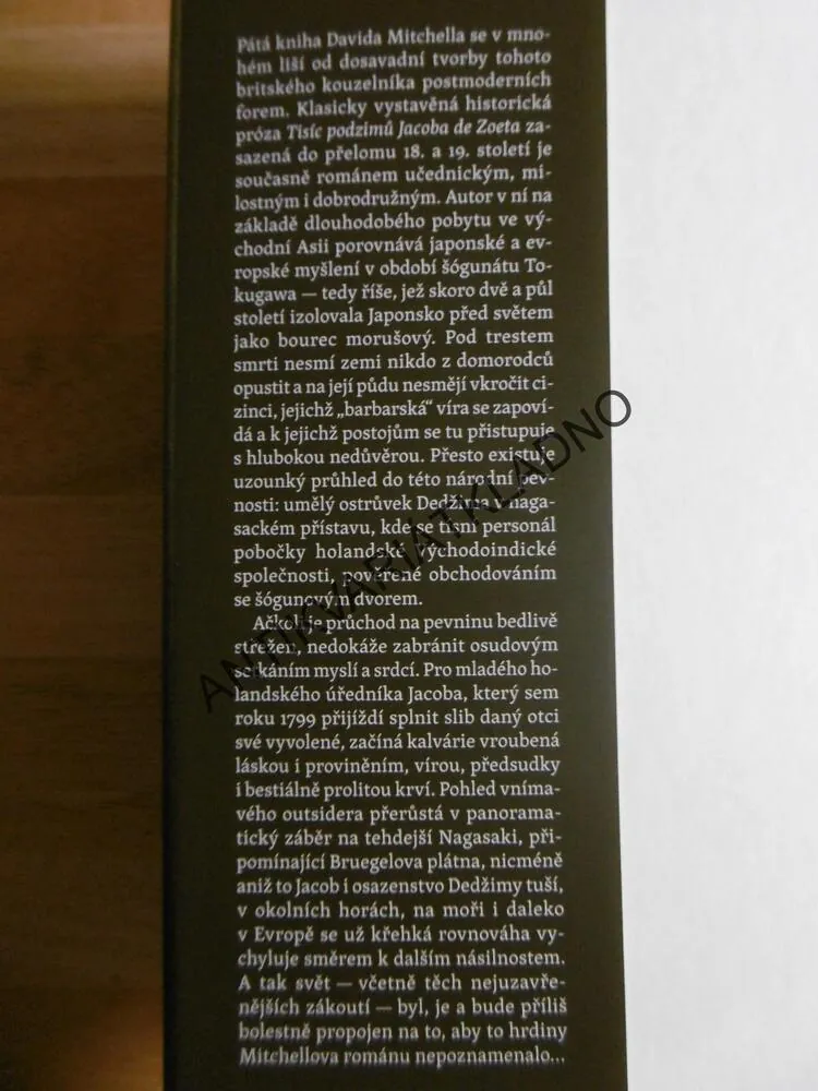 TISÍC PODZIMU JACOBA DE ZOEA, DAVID MITCHELL, **an