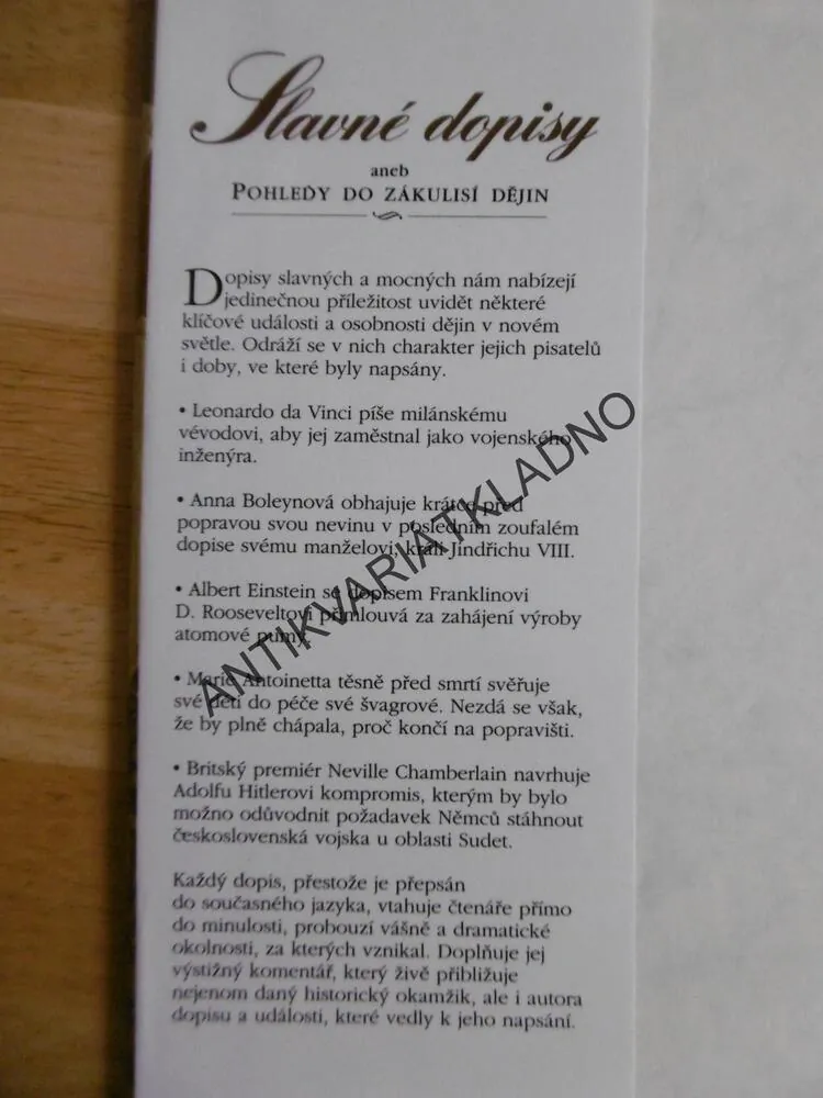 SLAVNÉ DOPISY ANEB POHLEDY DO ZÁKULISÍ, FRANK MCLYNN, **an