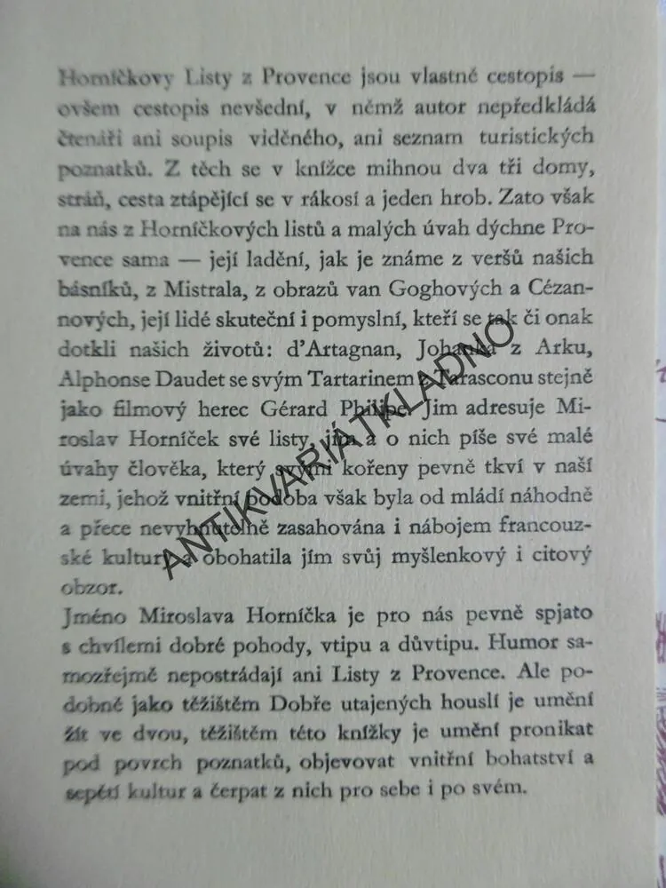 LISTY Z PROVENCE, MIROSLAV HORNÍČEK, **an