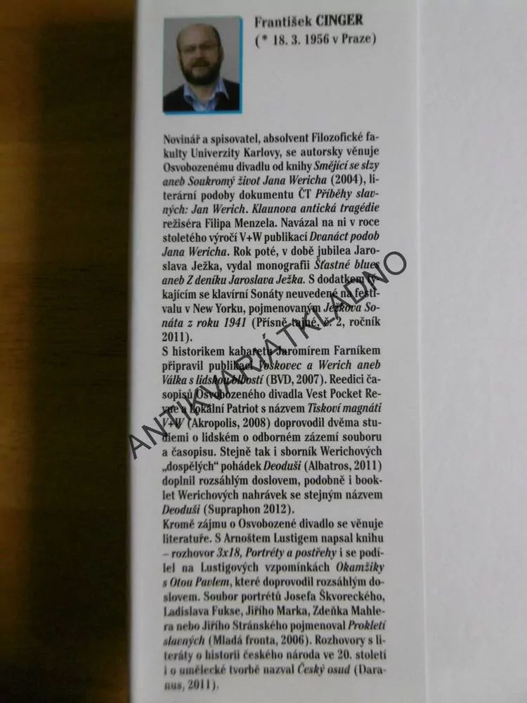 DIALOGY PŘES ŽELEZNOU OPONU, VOSKOVEC, JAN WERICH, FRANTIŠEK CINGER