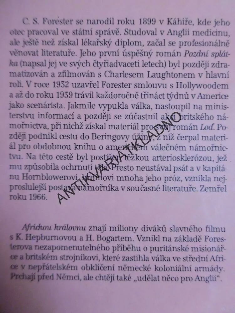 AFRICKÁ KRÁLOVNA, C.S. FORESTER, **an